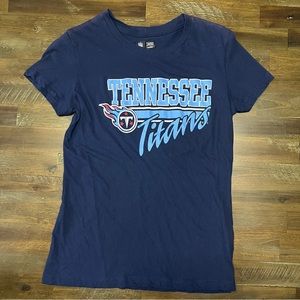 NFL women’s Tennessee Titans navy blue crew neck tee shirt fan gear